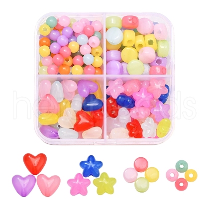 4 Style Transparent Acrylic Beads MACR-YW0001-62-1