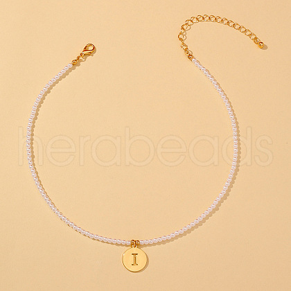 Round Plastic Pearl Beaded Necklaces FS-WG7BB5B-09-1