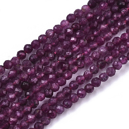 Natural Ruby/Red Corundum Beads Strands G-N328-034-1