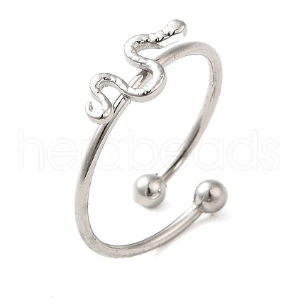 Non-Tarnish 304 Stainless Steel Open Cuff Ring RJEW-M167-07P-1