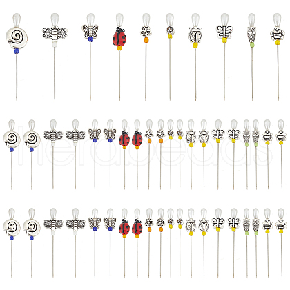 50Pcs 10 Style Garden Theme Iron Head Pins DIY-AB00027-1