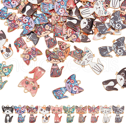 ARRICRAFT 40Pcs 10 Styles Alloy Enamel Pendants ENAM-AR0001-79-1