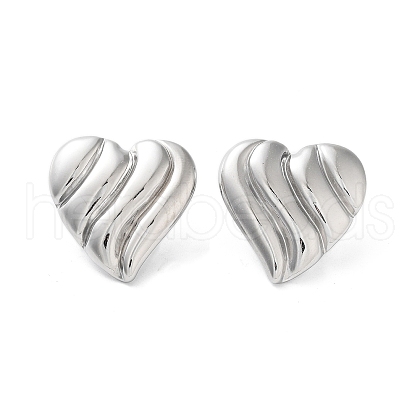 Heart 304 Stainless Steel Stud Earrings for Women EJEW-L272-033P-02-1
