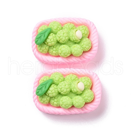 Opaque Resin Cabochons RESI-G029-B02-1
