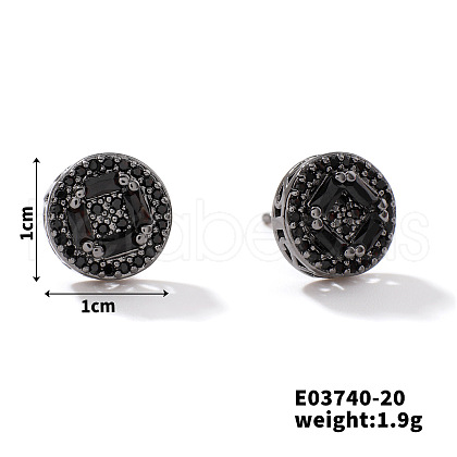 Chic Brass Cubic Zirconia Stud Earrings ZD1304-12-1