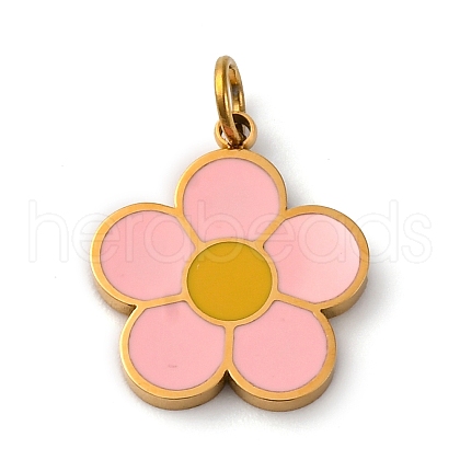 316 Surgical Stainless Steel Enamel Pendants STAS-K258-40A-G-1