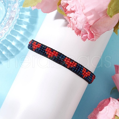 Handmade Glass Seed Beaded Bracelets for Women BJEW-MZ00157-01-1