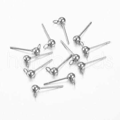 304 Stainless Steel Stud Earring Findings STAS-H376-90-1
