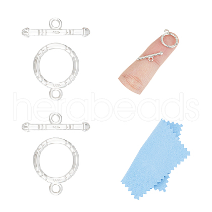 Unicraftale 2Pcs 925 Sterling Silver Toggle Clasps STER-UN0001-45-1