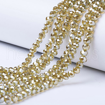 Electroplate Glass Beads Strands EGLA-A034-T6mm-C06-1