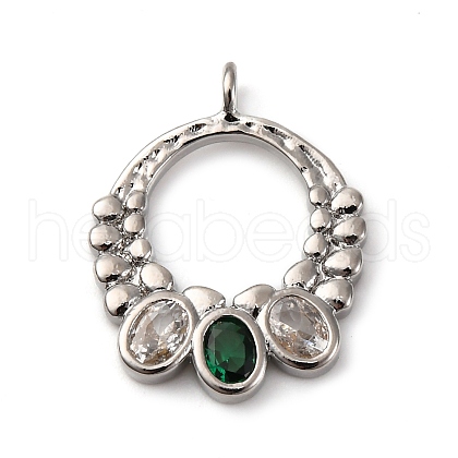 Brass Micro Pave Cubic Zirconia Pendants KK-P308-77P-1
