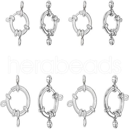 Unicraftale 304 Stainless Steel Smooth Surface Spring Ring Clasps STAS-UN0001-02P-1