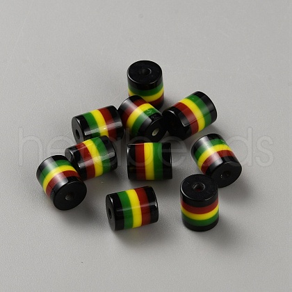 Jamaican Style Opaque Resin Beads RESI-WH20001-04-1