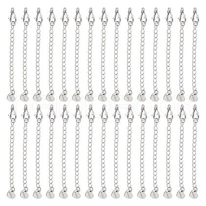Unicraftale 30Pcs 304 Stainless Steel Curb Chain Extender STAS-UN0059-05-1