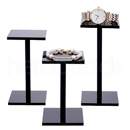 3Pcs 3 Sizes Acrylic Display Stand Risers ODIS-WH0025-85-1