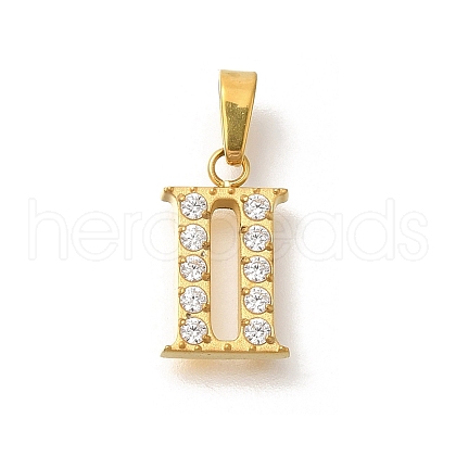 Ion Plating(IP) 304 Stainless Steel Micro Pave Cubic Zirconia Pendants STAS-H228-02G-02-1