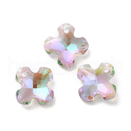Electroplated Glass Pendants EGLA-M029-01-03-1