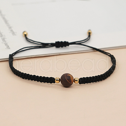 Gemstone Round Braided Bead Bracelet IG5594-5-1