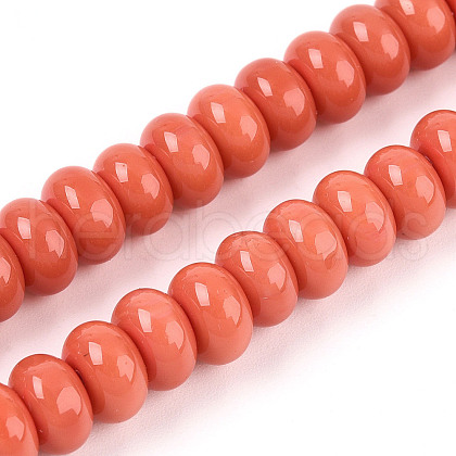 Opaque Spray Painted Glass Beads GLAA-ZX008-8mm-18E-1