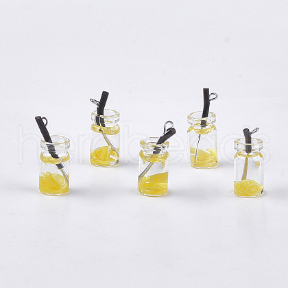 Glass Bottle Pendants X-CRES-N017-06D-1