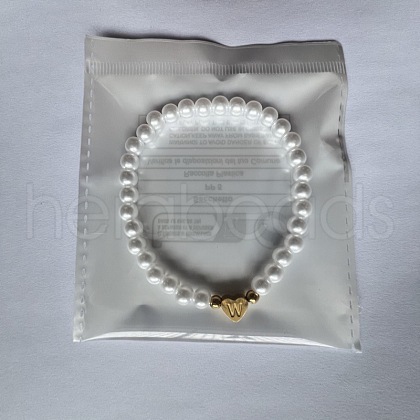 Alloy Plastic Pearl Round Beaded Stretch Bracelets WG94154-15-1
