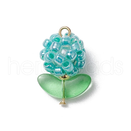 Glass Seed Beads Pendants PALLOY-MZ00592-06-1