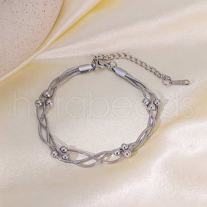 304 Stainless Steel Snake Chain Bracelets for Women FS-WG400CC-04-1