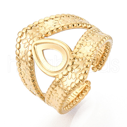 304 Stainless Steel Cuff Ring Components STAS-T066-64G-1