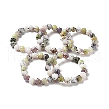 Natural African Opal Beaded Stretch Bracelets BJEW-K233-01C-01-1