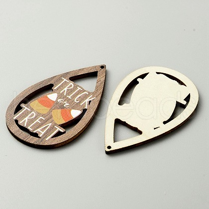 Halloween Theme Printed Wood Big Pendants X1-WOOD-TAC0015-09H-1