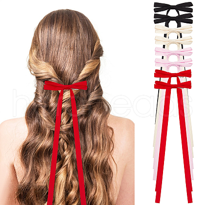 CRASPIRE Big Bowknot Polyester Alligator Hair Clips AJEW-CP0008-39A-1