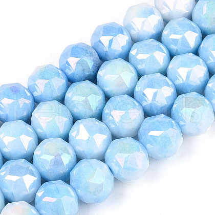 Electroplate Glass Beads Strands GLAA-N010-10mm-06-1