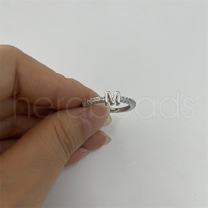 Brass Micro Pave Clear Cubic Zirconia Finger Rings FS-WGE303B-25-1