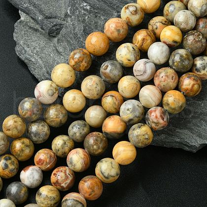 Natural Crazy Lace Agate Round Bead Strands G-M272-03-10mm-1