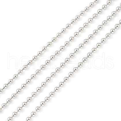 Anti-Tarnish Rhodium Plated 925 Sterling Silver Ball Chains STER-F052-13P-1