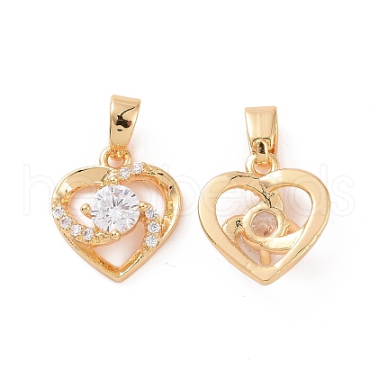 Real 18K Gold Plated Brass Micro Pave Cubic Zirconia Pendants KK-E068-VC449-1