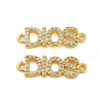 Rack Plating Brass Cubic Zirconia DIOS Links Connector Charms KK-S379-22G-1