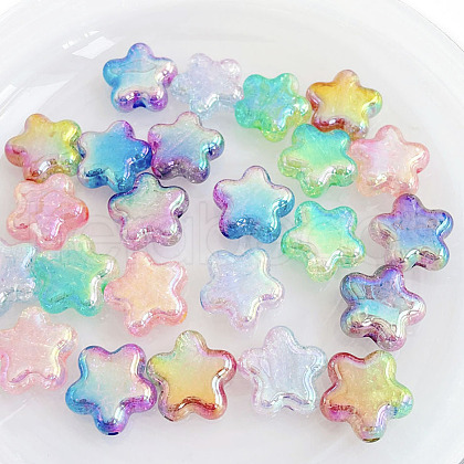 Transparent Crackle Acrylic European Beads OACR-K008-18-1