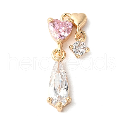 Brass Micro Pave Cubic Zirconia Pendants KK-A253-06G-01-1