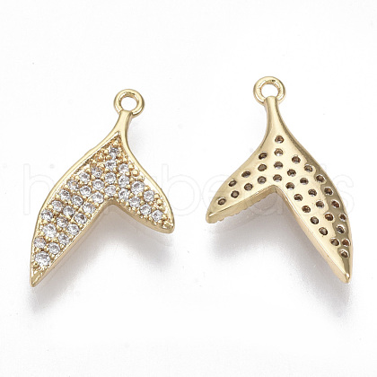 Brass Micro Pave Cubic Zirconia Pendants KK-N232-23G-NF-1