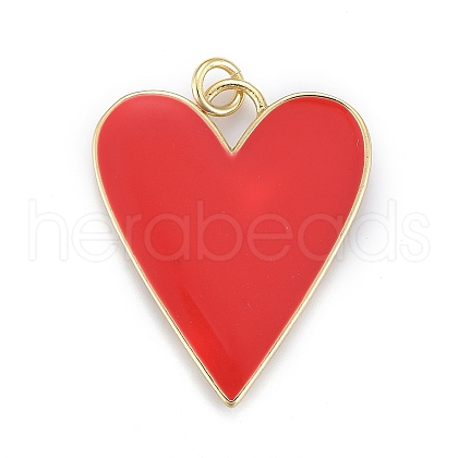 Brass Enamel Pendants KK-M205-13G-07-1