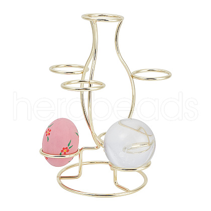7-Slot Iron Easter Egg Display Stands ODIS-WH0058-21B-G-1
