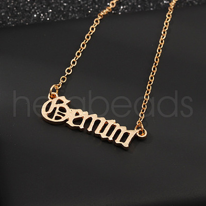 Twelve Constellations Stainless Steel Pendant Necklaces WG80545-08-1