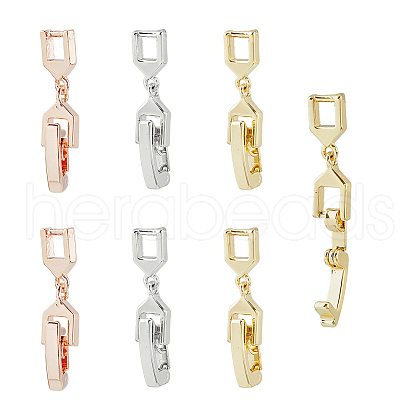 SUPERFINDINGS 6Pcs 3 Colors Barss Fold Over Clasps FIND-FH0008-50-1