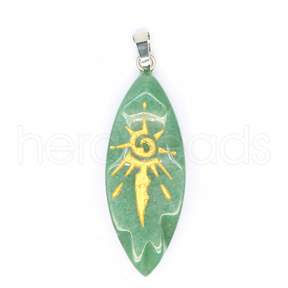 Natural Aventurine Pendants PW-WG1E8C3-02-1