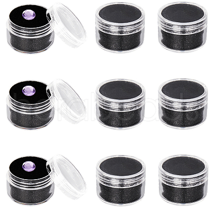 Round Jewelry Clear Plastic Loose Diamond Storage Box CON-WH20003-01B-01-1