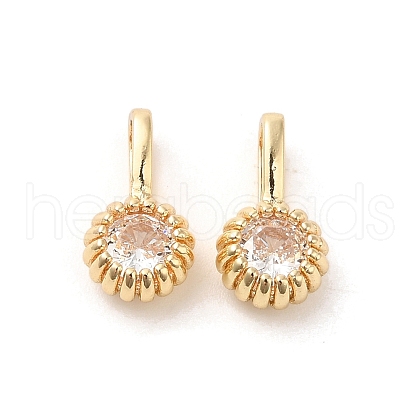 Brass Micro Pave Cubic Zirconia Charms KK-Z040-01A-1