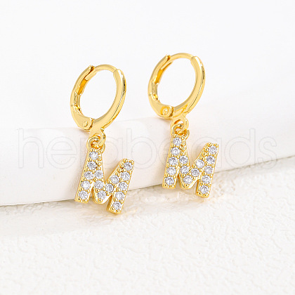 Brass Micro Pave Clear Cubic Zirconia Hoop Earrings FS-WGAF6E5-20-1
