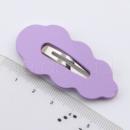 Cute Cream Color Leaf Shape Alloy Snap Hair Clips OHAR-PW0003-094J-1