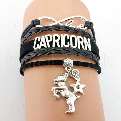 12 Constellations PU Leather Multi-strand Bracelets WG5E0D3-05-1